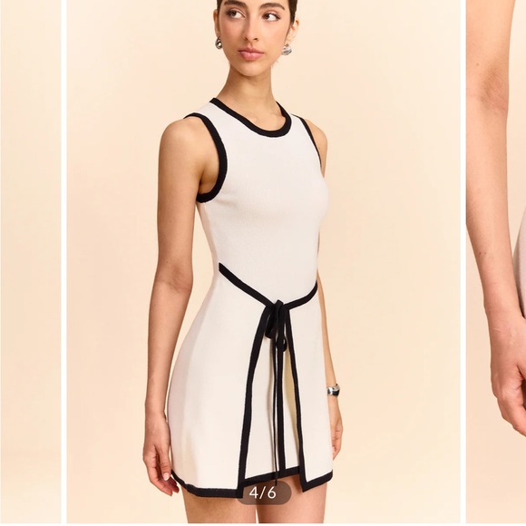 Commense Black and White Wrap Mini Dress - Picture 2 of 3